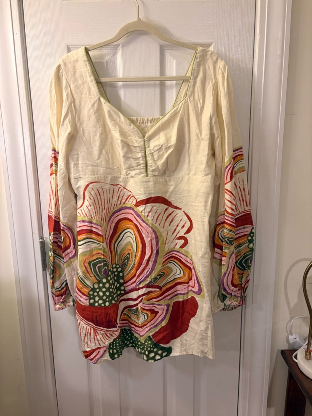 NWT Farm Rio x Anthropologie Sweetheart Linen Mini Dress - Picture 3 of 8